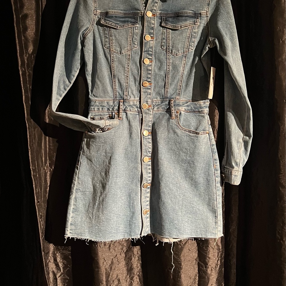 NWT Guess Blue space wash long sleeve denium dress sz SM - Picture 11 of 13